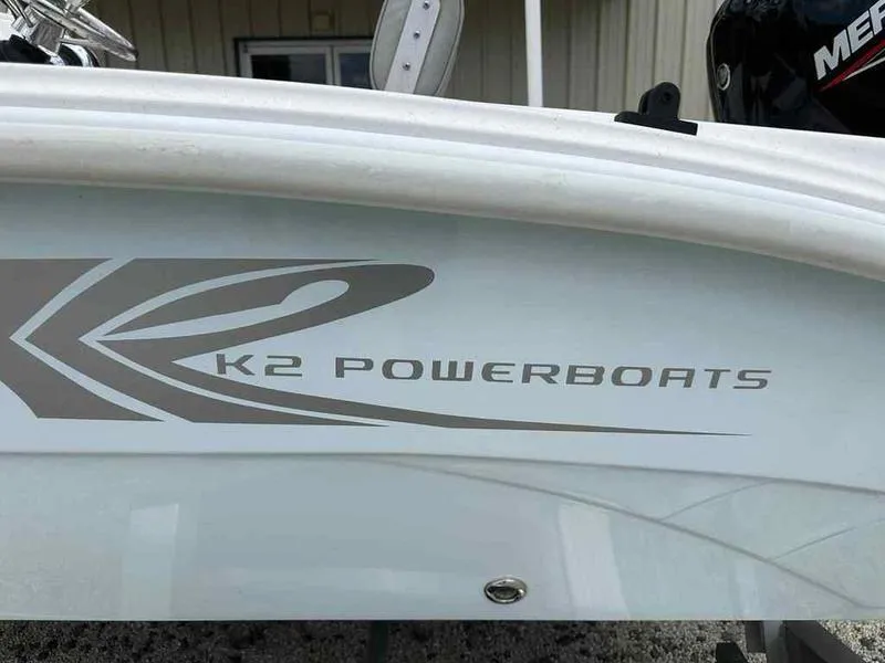 Slide: The Image of Kenner 18 CRS 2022 boat with K2 Powerboats logo and Mercury engine. - 4