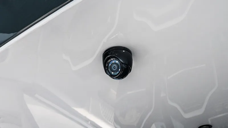 Slide: The Image of Security camera on 2025 Cigarette 52 Thunder boat exterior. - 23