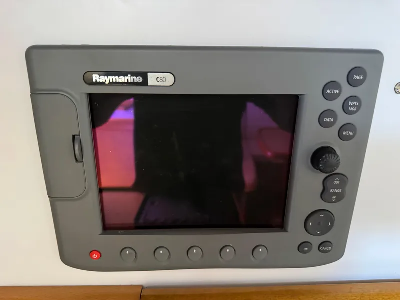 Slide: The Image of Raymarine C80 navigation system on 2008 Jeanneau Sun Odyssey 42 I yacht. - 27