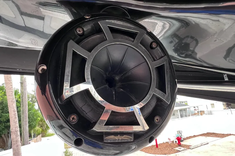 Slide: The Image of Close-up of a speaker on a 2013 Regal 24 FasDeck RX boat. - 37