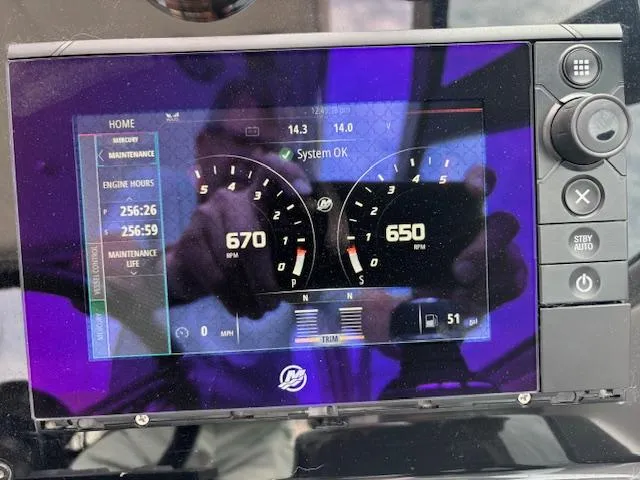 Slide: The Image of Dashboard display of a 2017 Formula 350 CBR showing engine RPM and system status. - 10