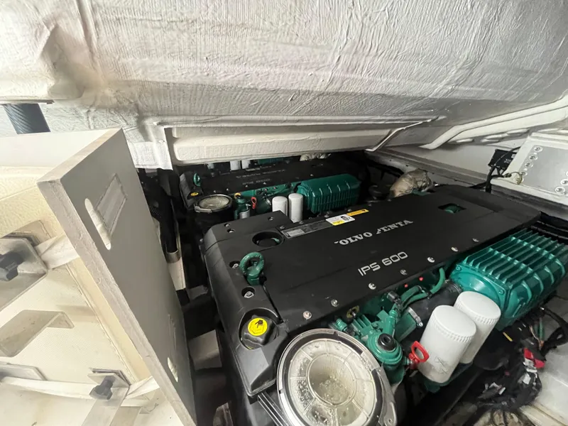 Slide: The Image of Engine room of a 2014 Azimut 55S yacht featuring Volvo Penta IPS 600 engines. - 37