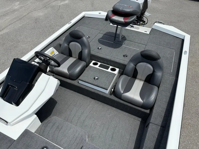 Slide: The Image of 2018 Vexus AVX 1980 boat interior with dual seats and steering console. - 8