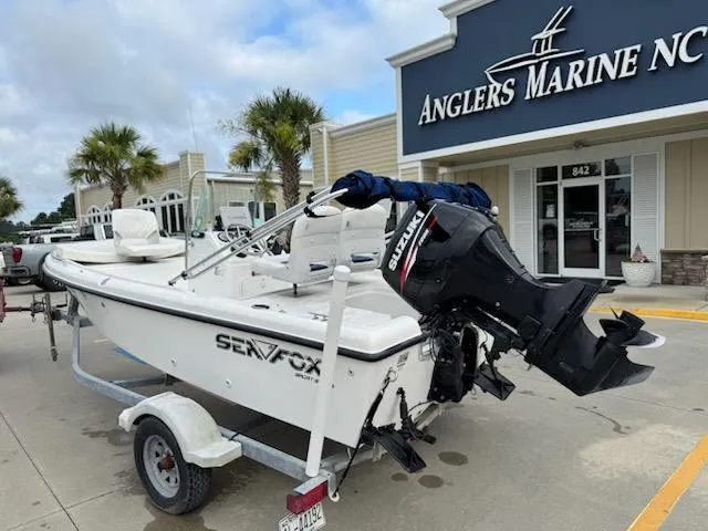 Slide: The Image of 2007 Sea Fox 16CC boat with Suzuki outboard motor at Anglers Marine dealership. - 5