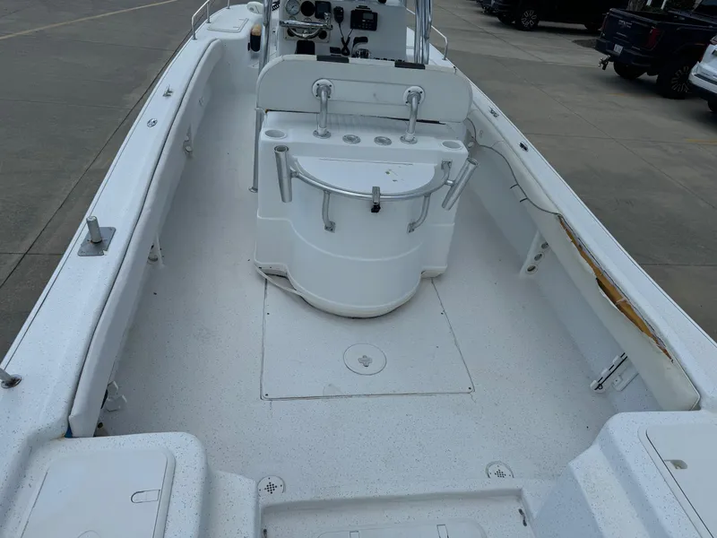 Slide: The Image of 2011 Carolina Skiff 25 Elite SS boat interior with console and seating area. - 17