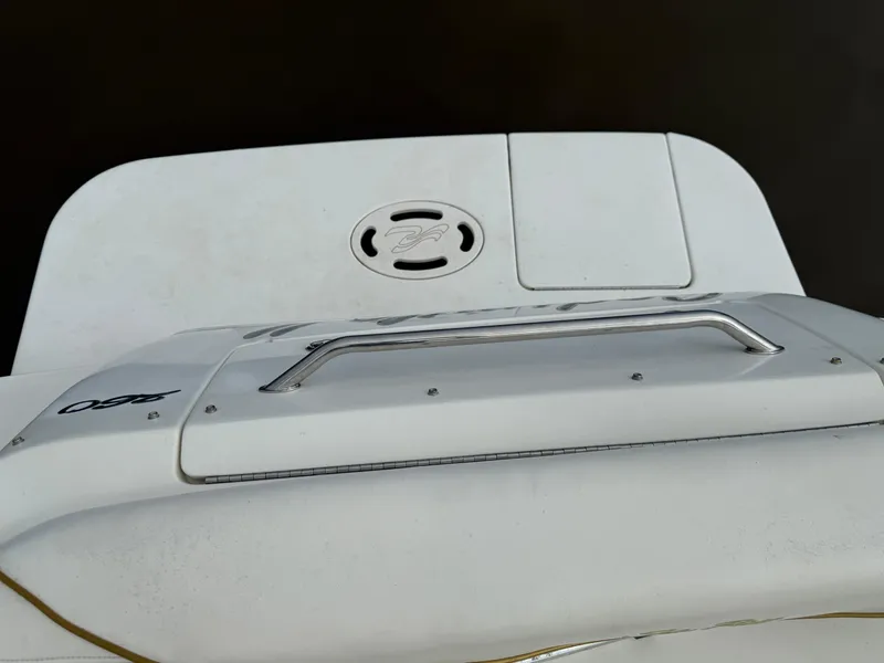 Slide: The Image of Rear view of 2002 Sea Ray 260 Sundancer boat with swim platform and handle. - 7