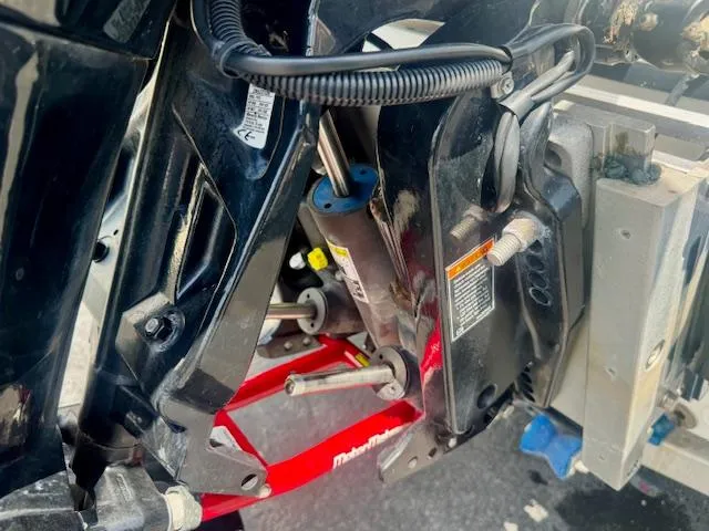 Slide: The Image of Close-up of 2017 Blazer Bay 2170 boat engine components and mounting hardware. - 16