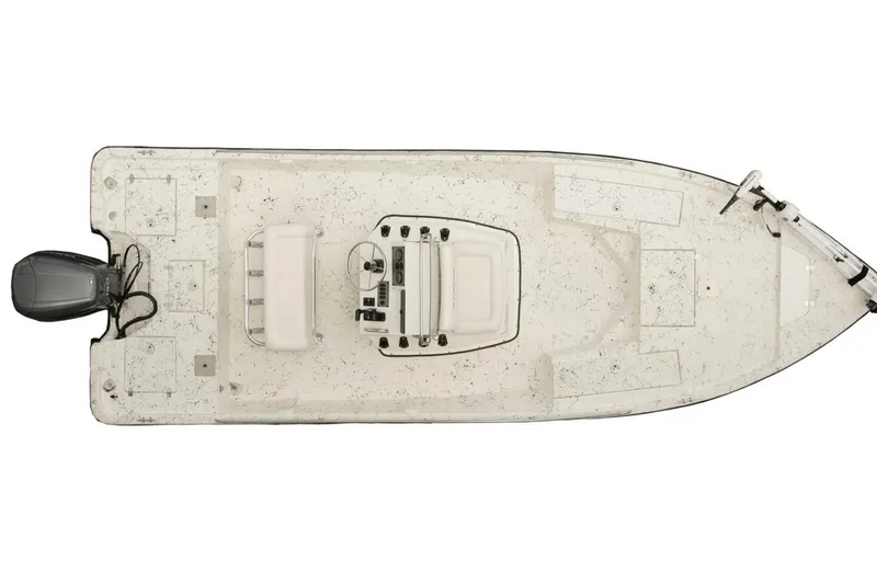 Slide: The Image of Manufacturer Provided Image: 2017 Blazer Bay 2170 boat, top view, white deck, outboard motor. - 27