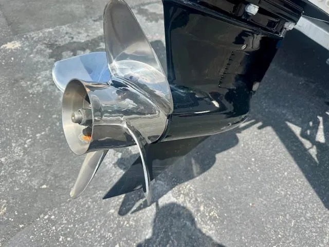 Slide: The Image of Shiny propeller of a 2017 Blazer Bay 2170 boat on a concrete surface. - 8