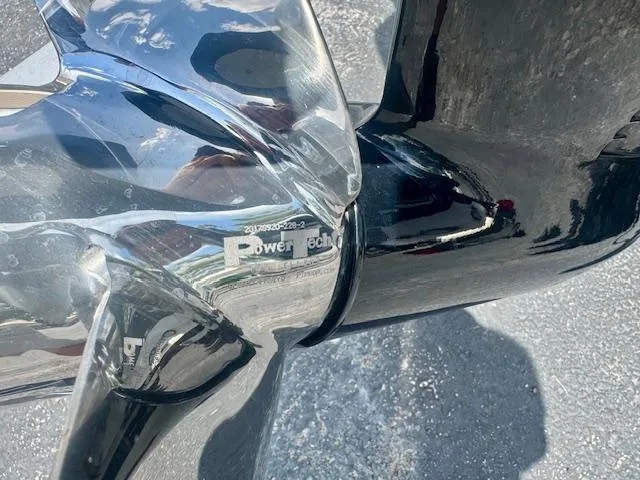 Slide: The Image of Close-up of a PowerTech boat propeller on a 2017 Blazer Bay 2170. - 9