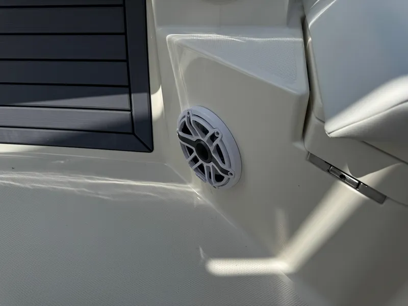 Slide: The Image of Speaker detail on 2025 Pathfinder 2400 TRS boat interior, featuring sleek design elements. - 33