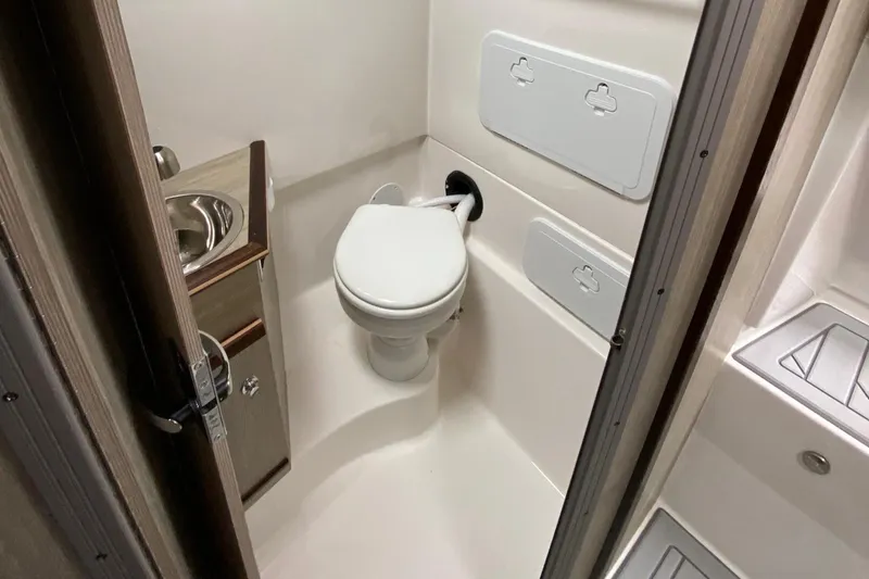 Slide: The Image of Compact bathroom in 2025 Solara S-310 CW with toilet and sink. - 15