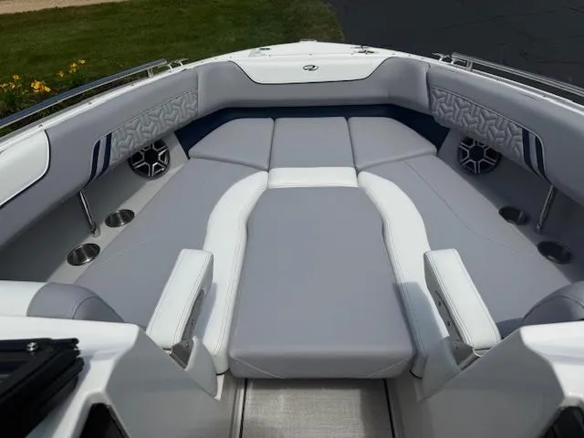 Slide: The Image of Luxurious 2026 Regal LS6 boat interior with plush seating and modern design. - 16