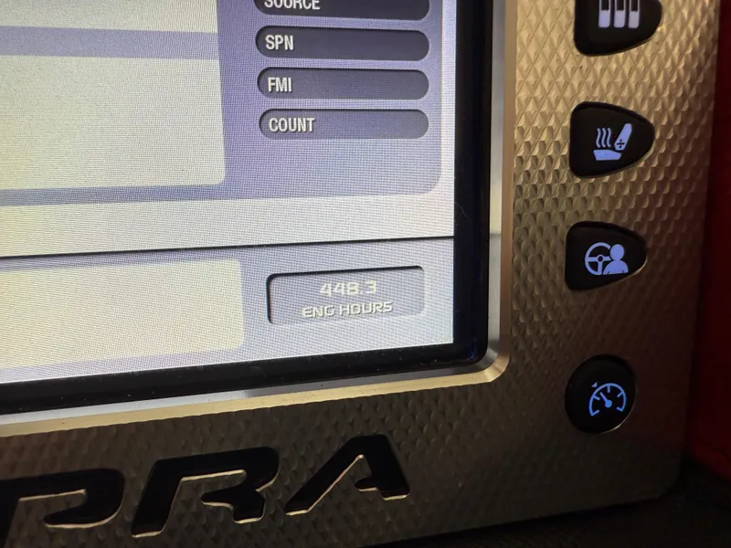 Slide: The Image of Dashboard of 2015 Supra SE450-550 showing 448.3 engine hours. - 19