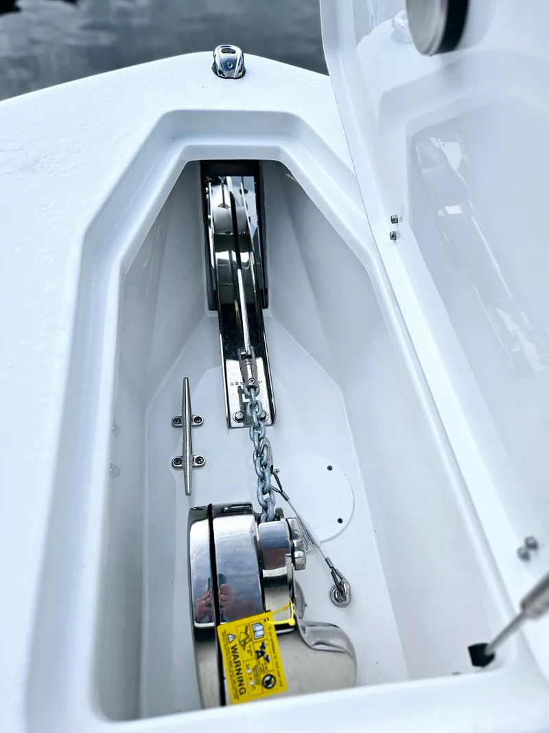 Slide: The Image of Anchor compartment of 2025 Sea Hunt Gamefish 28 FS boat. - 40