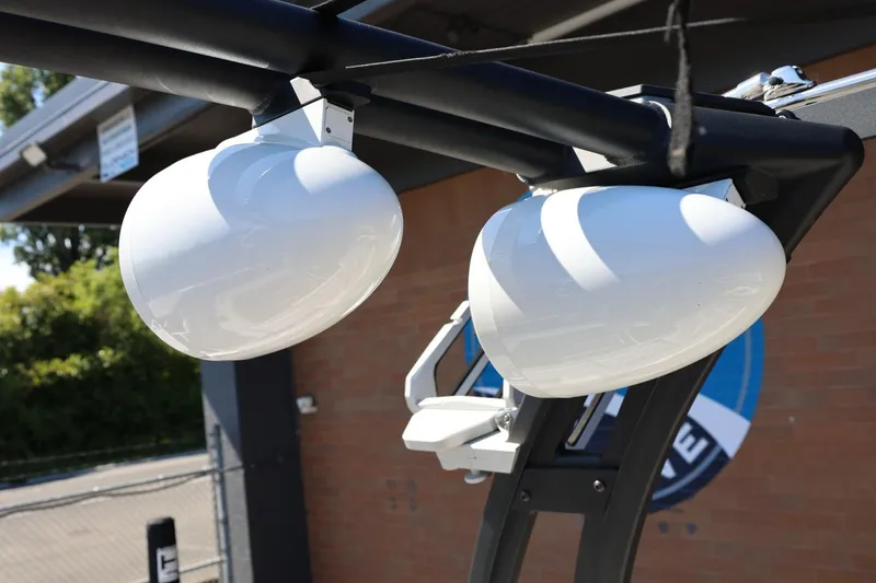 Slide: The Image of Close-up of 2021 Tigé 22RZX boat speakers mounted on a black frame. - 48