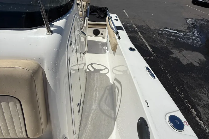 Slide: The Image of 2018 Sea Fox 186 Commander boat interior with seating and storage compartments. - 12