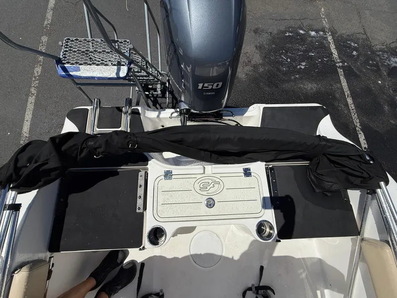 Slide: The Image of 2018 Sea Fox 186 Commander boat with Yamaha 150 engine, viewed from above. - 8