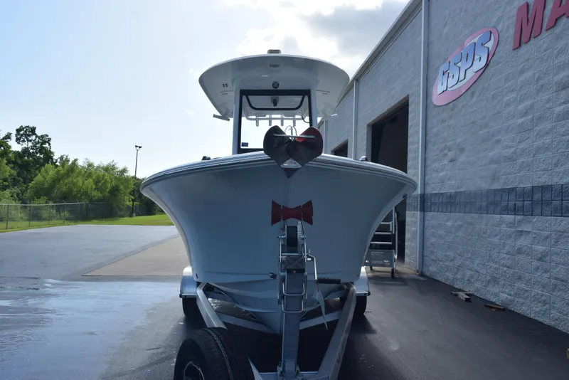 Slide: The Image of 2019 Sea Hunt Ultra 235 SE boat on trailer outside dealership. - 3