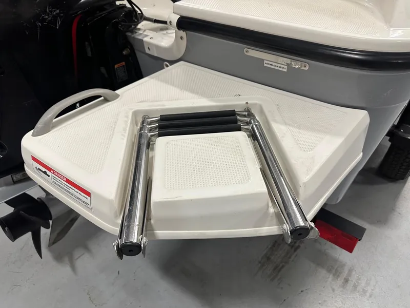Slide: The Image of 2021 Bayliner Element E18 swim platform with foldable ladder. - 19