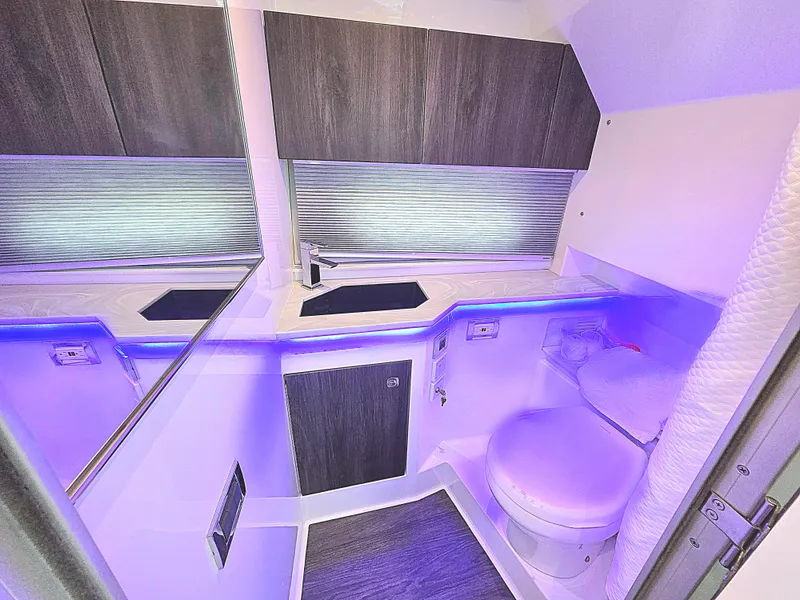 Slide: The Image of Luxurious bathroom interior of 2021 Formula 380 Super Sport Crossover OB boat. - 20
