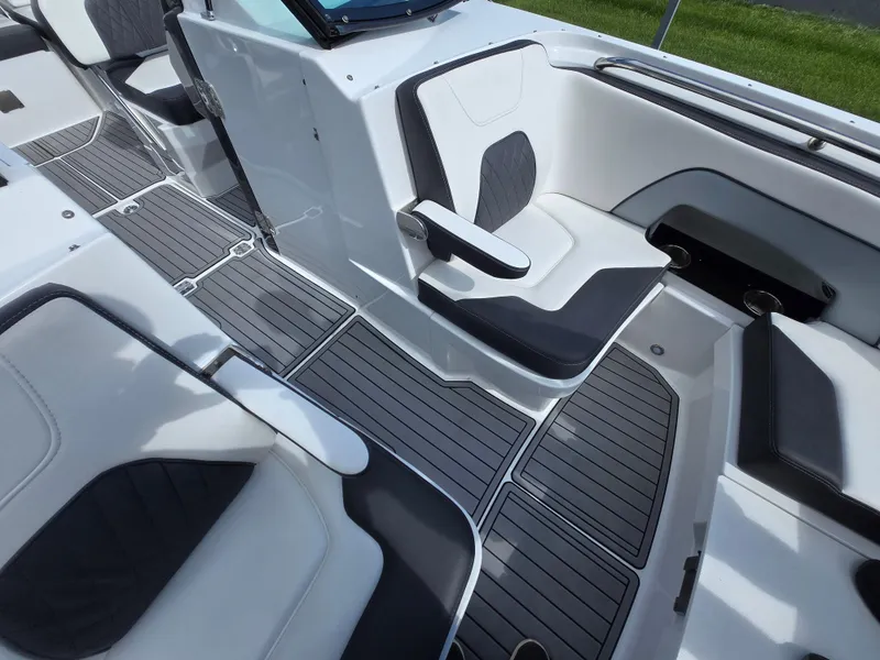 Slide: The Image of Luxury interior of 2021 Monterey M-65 boat with sleek seating and modern design. - 19