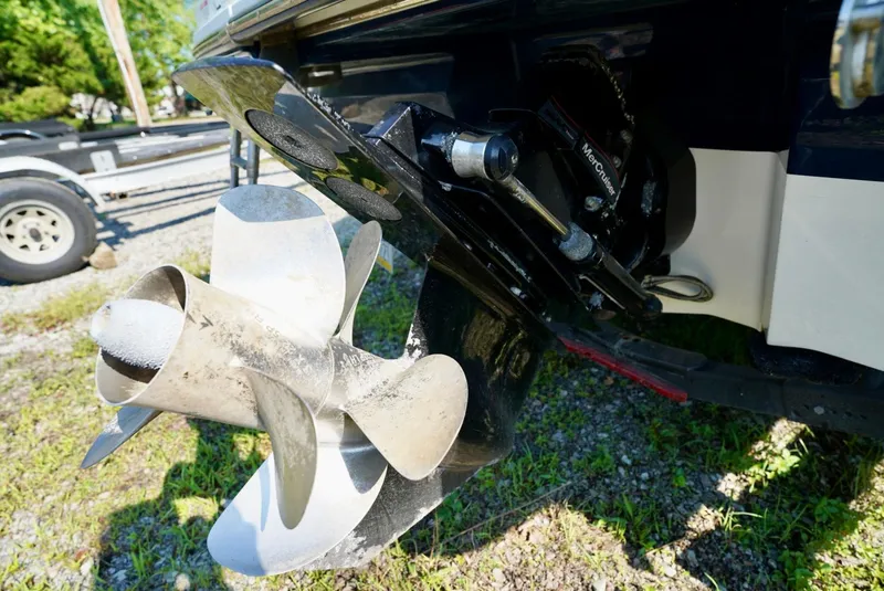 Slide: The Image of Propeller and drive of 2018 Sea Ray SPX 230 boat on trailer. - 6