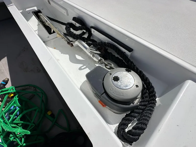 Slide: The Image of Anchor winch system on 2023 Bali 4.2 boat with ropes and equipment. - 29