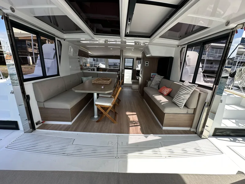 Slide: The Image of Luxurious interior of 2023 Bali 4.2 yacht with spacious seating and modern design. - 37