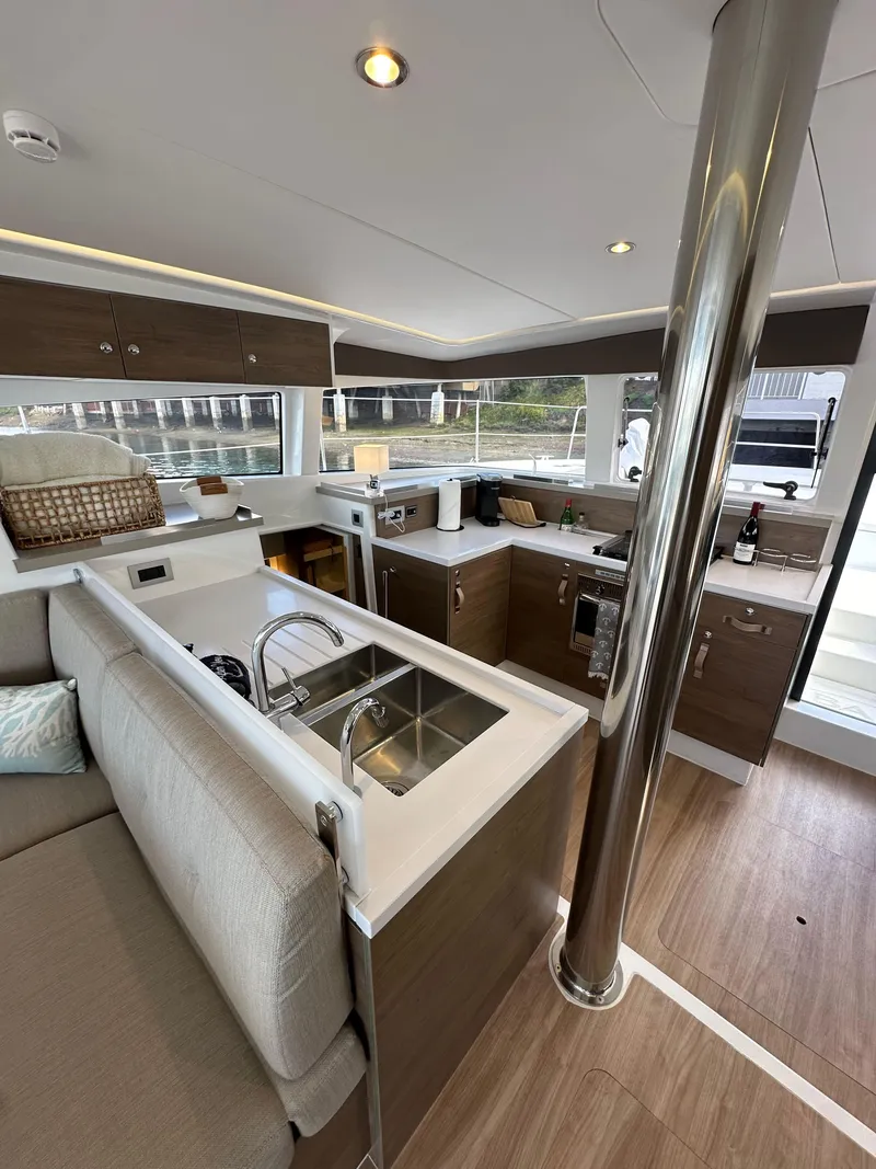 Slide: The Image of Modern kitchen interior of 2023 Bali 4.2 yacht with sleek design and ample natural light. - 43