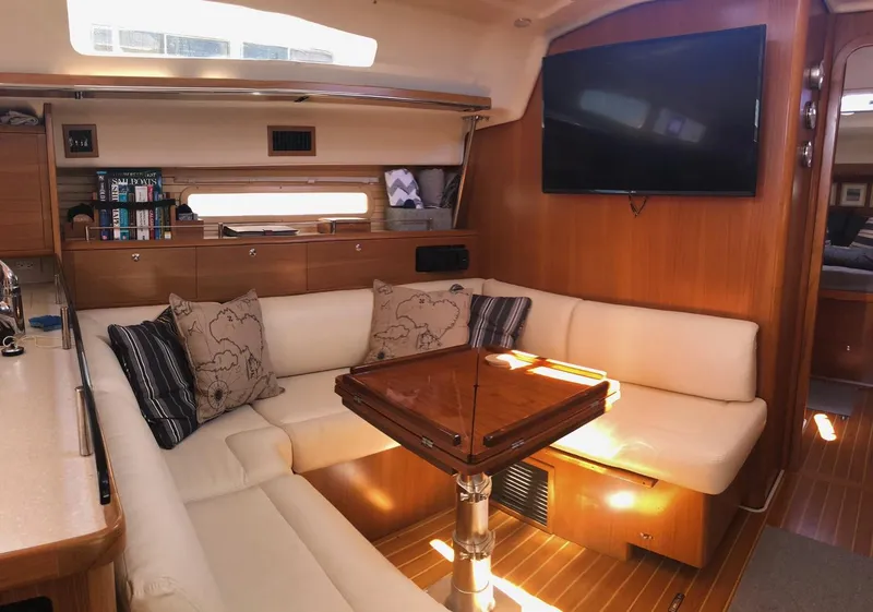 Slide: The Image of Luxurious interior of 2019 Catalina 425 yacht with cozy seating and modern amenities. - 2