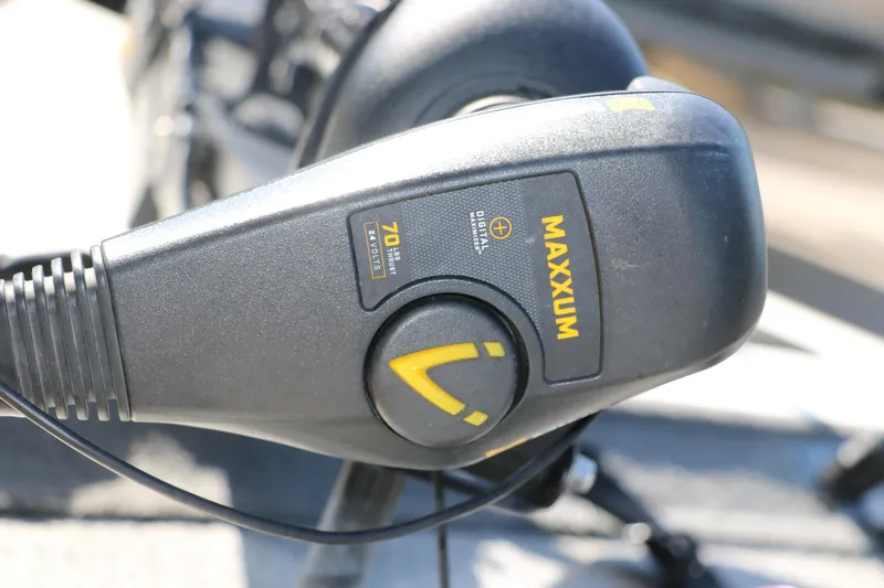 Slide: The Image of Close-up of Maxxum trolling motor control on 2022 Tracker Pro Team 195 TXW Tournament Edition. - 9