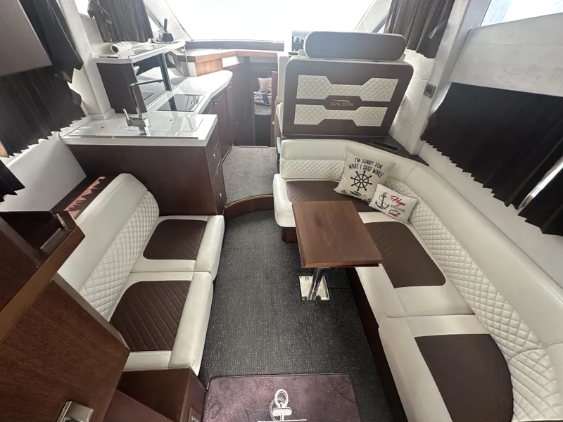 Slide: The Image of Luxurious interior of 2016 Galeon 380 Fly yacht with elegant seating and modern design. - 2