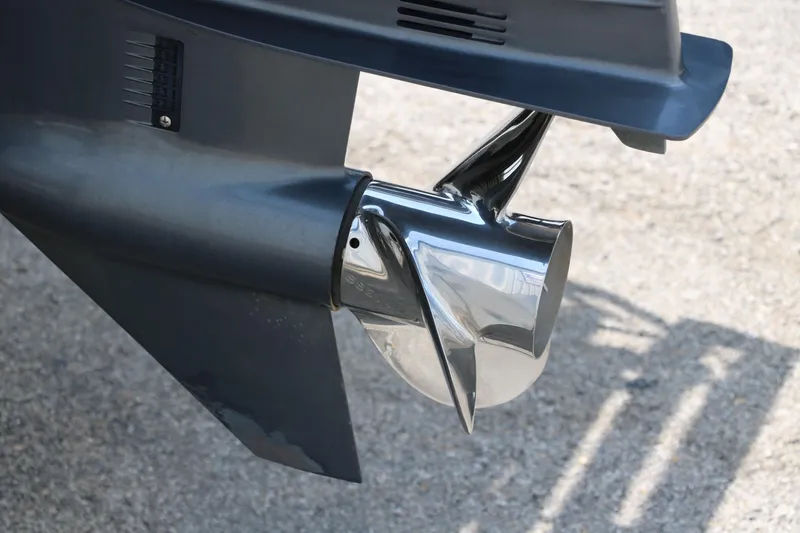 Slide: The Image of Close-up of a 2019 Berkshire 20RFC CTS boat propeller on a sunny day. - 10