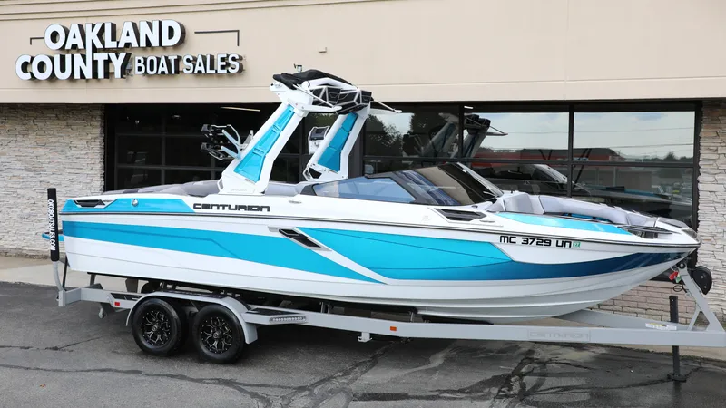 Slide: The Image of 2021 Centurion Ri245 boat displayed at Oakland County Boat Sales. - 6