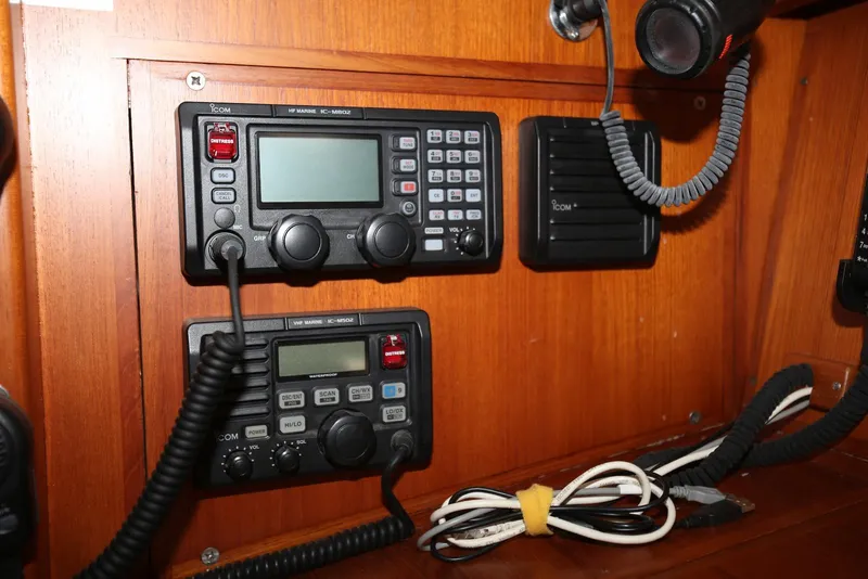 Slide: The Image of Radio equipment on a 2004 Pacific Seacraft Crealock 40 sailboat. - 48
