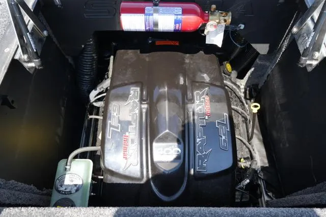 Slide: The Image of Engine compartment of a 2016 Supra SA400-550 with Raptor 6.2L engine and fire extinguisher. - 16