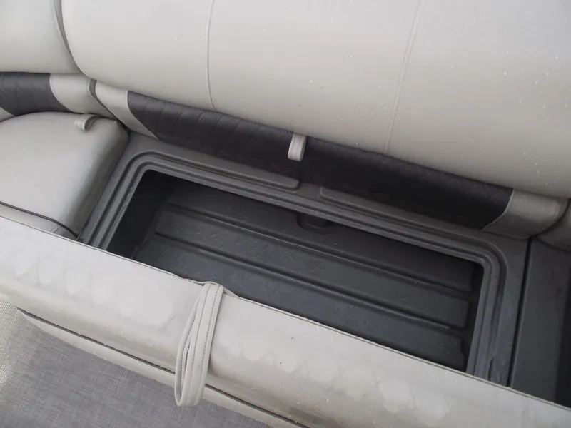 Slide: The Image of Storage compartment in 2023 Sun Tracker Party Barge 20 DLX pontoon boat. - 14