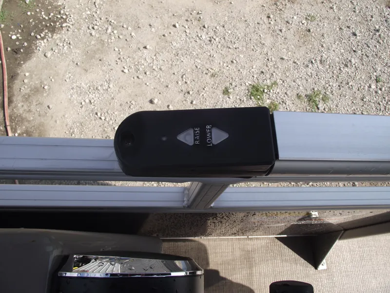 Slide: The Image of Control panel on 2023 Sun Tracker Party Barge 20 DLX pontoon boat railing. - 24