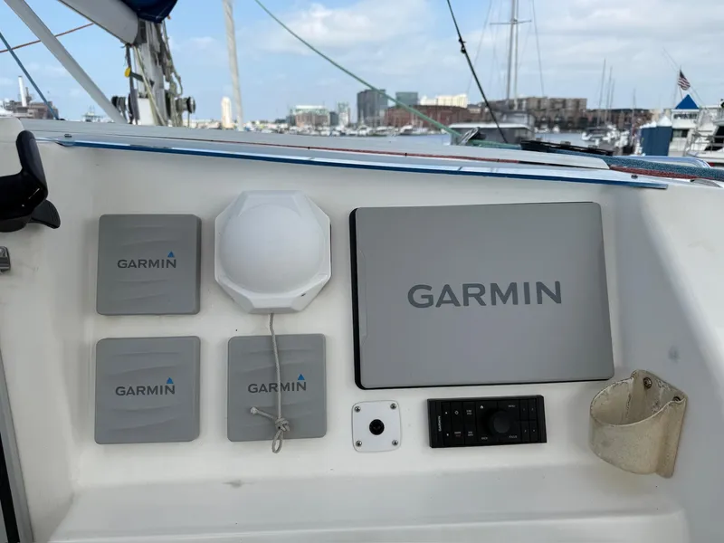 Slide: The Image of Garmin navigation equipment on a 2012 Leopard 39 Owner's Version yacht. - 6