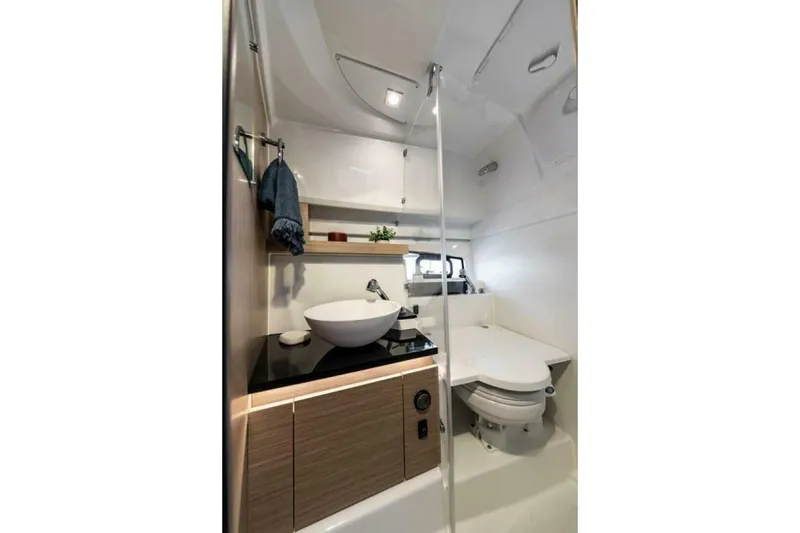 Slide: The Image of 2025 Jeanneau Leader 9.0 WA Series 2 bathroom with modern fixtures and sleek design. - 11