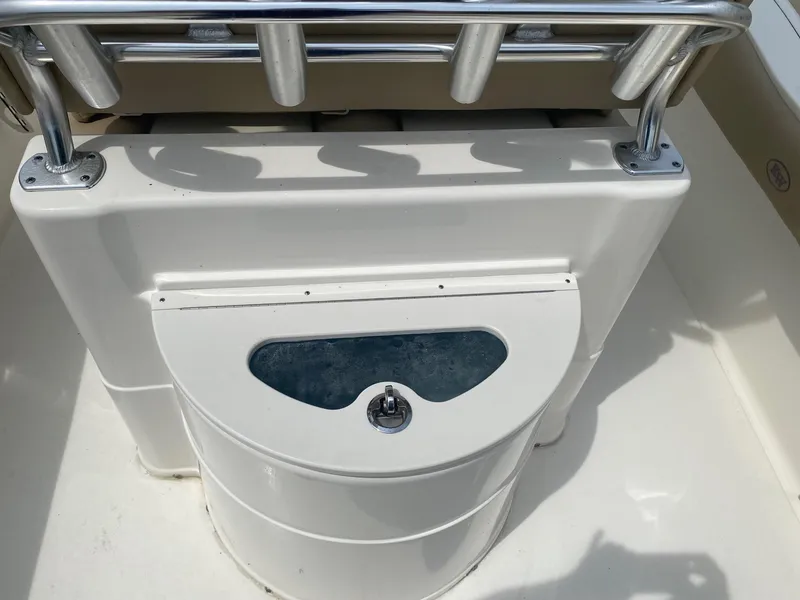 Slide: The Image of 2019 Key West 239 FS boat livewell with rod holders and white finish. - 20