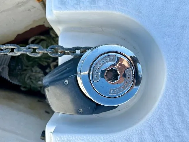 Slide: The Image of Close-up of a Lewmar windlass on a 2007 Beneteau 373 sailboat. - 33