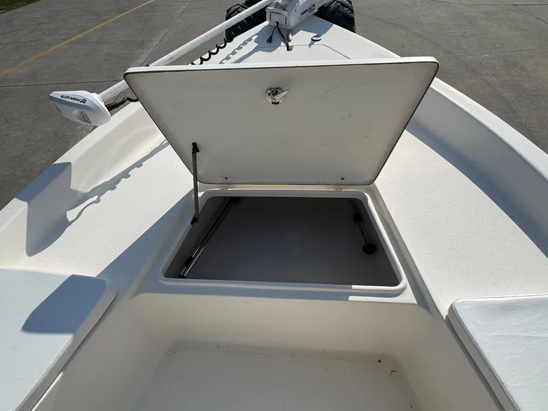 Slide: The Image of 2019 Bulls Bay 2000 boat with open storage compartment on deck. - 20
