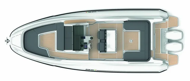 Slide: The Image of Top view of 2025 Zar Formenti 85 SL boat layout. - 8
