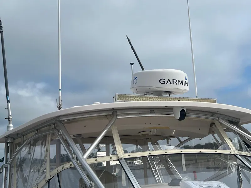 Slide: The Image of 2007 Grady-White Express 330 boat with Garmin radar on top. - 3