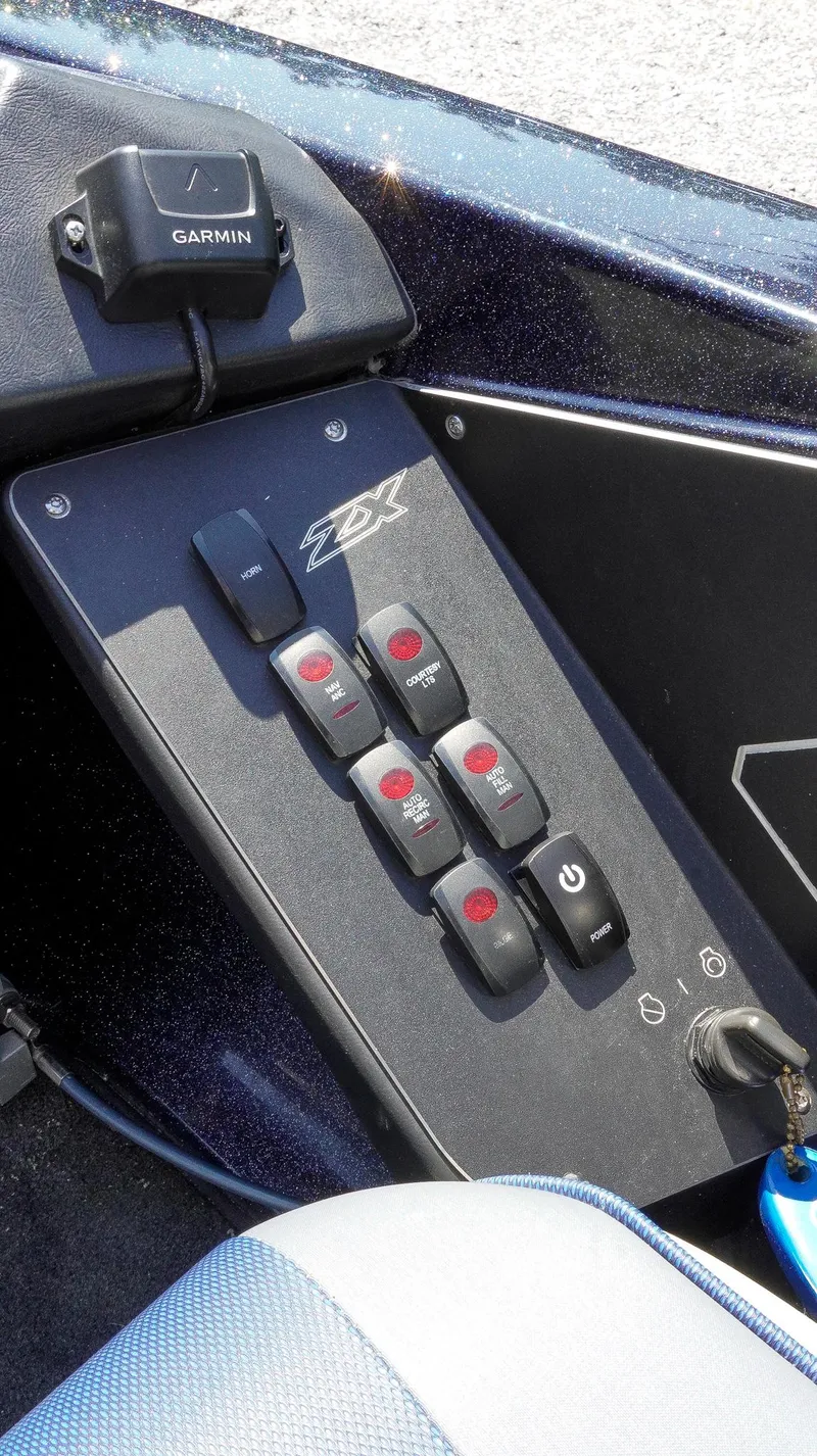 Slide: The Image of Control panel of 2021 Skeeter ZX200 boat with Garmin device. - 24