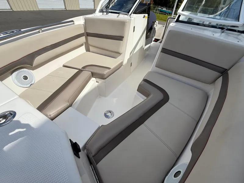 Slide: The Image of 2020 Cutwater C-24 DC boat in storage, reflecting interior surroundings. - 27