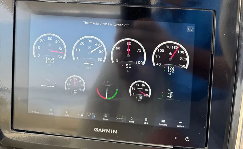 Slide: The Image of Dashboard display of 2022 Chris-Craft Launch 35 GT I/O Heritage Edition with Garmin interface. - 25