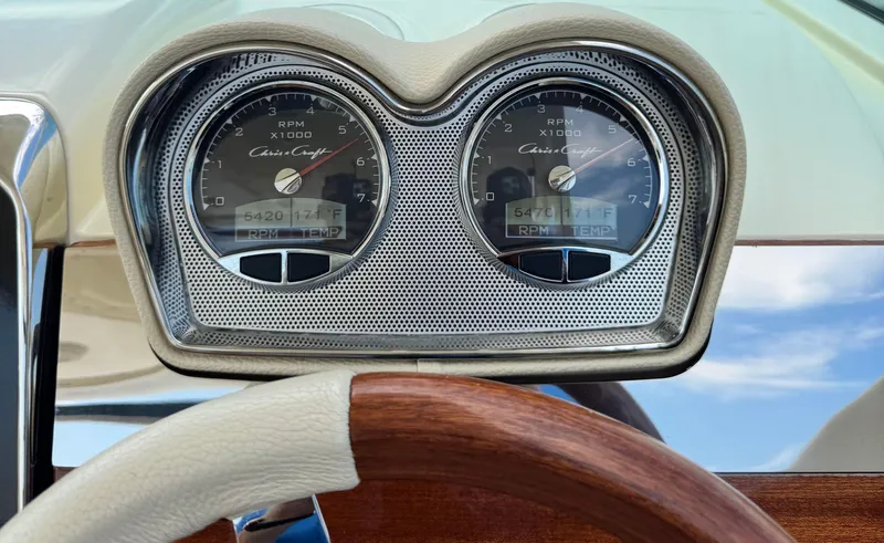 Slide: The Image of Dashboard of 2022 Chris-Craft Launch 35 GT I/O Heritage Edition with RPM gauges. - 26